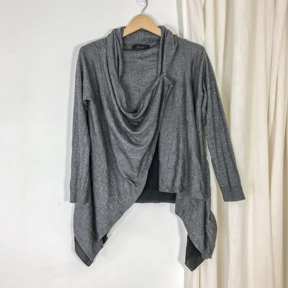 Twin-Set Simona Barbieri Grey Wrap Sweater Cardigan Cashmere Blend Size S